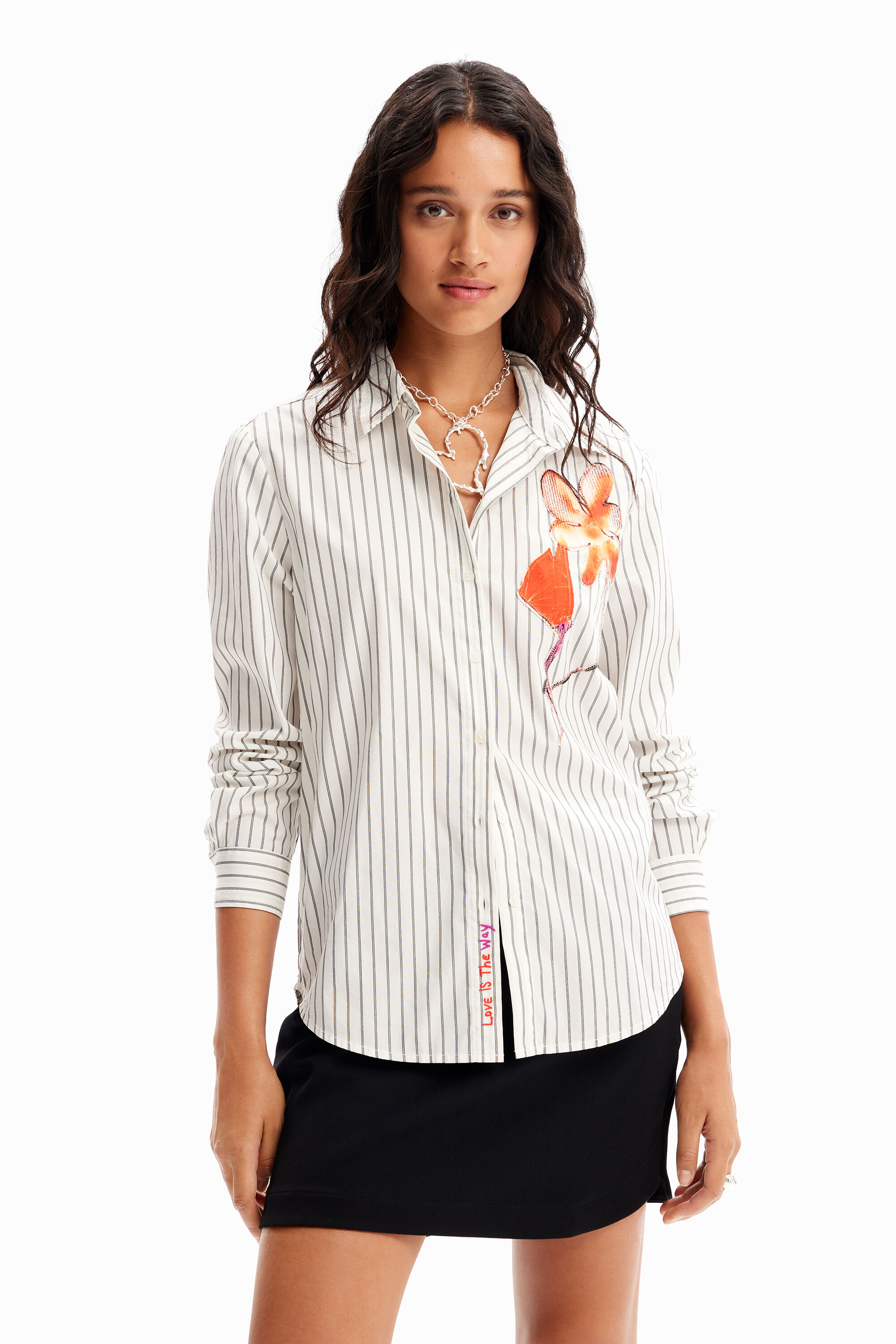 Desigual Striped flower shirt