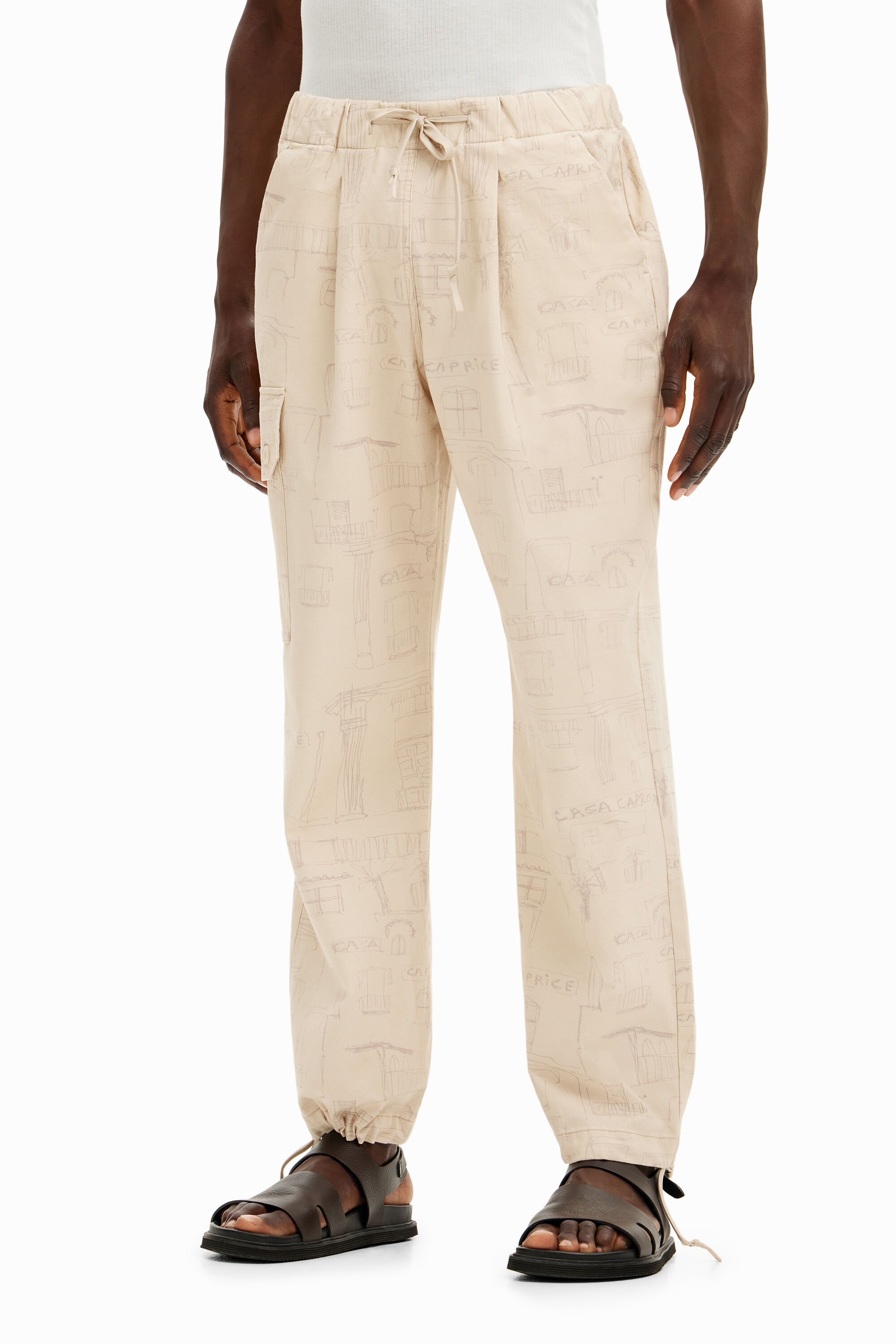 Pantalon cargo estampado