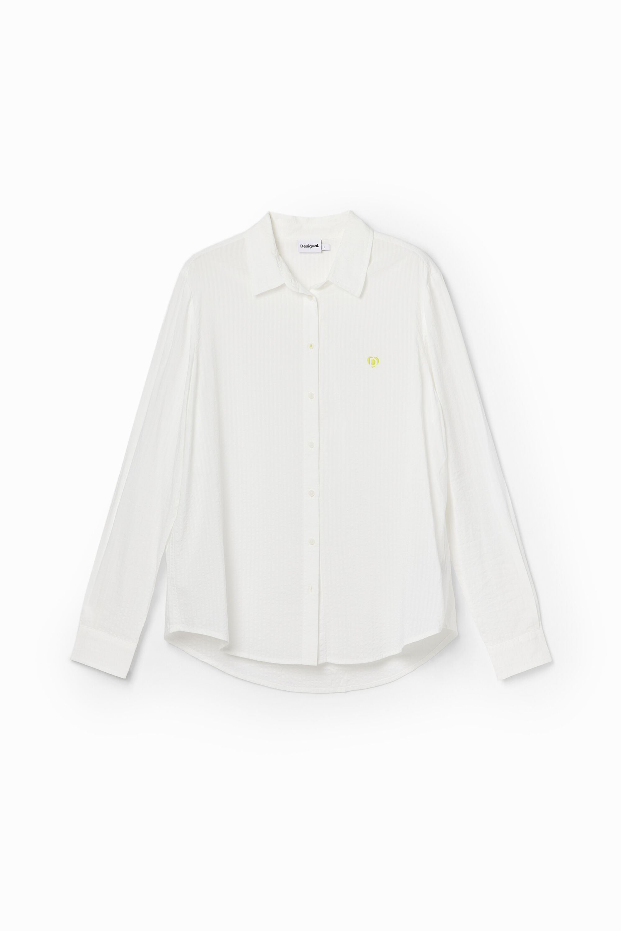 Camisa rayas textura - WHITE - XS