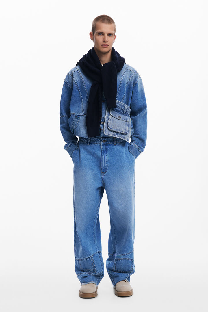 Denim balloon pockets hem
