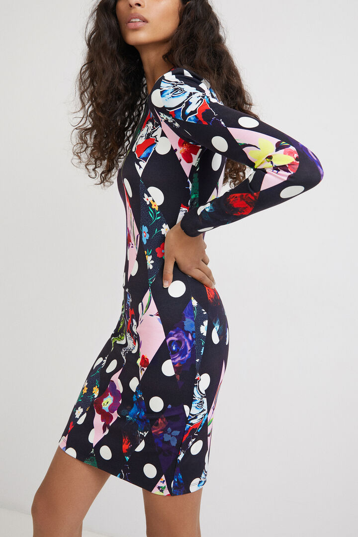 Krótka dopasowana sukienka w romby | Desigual