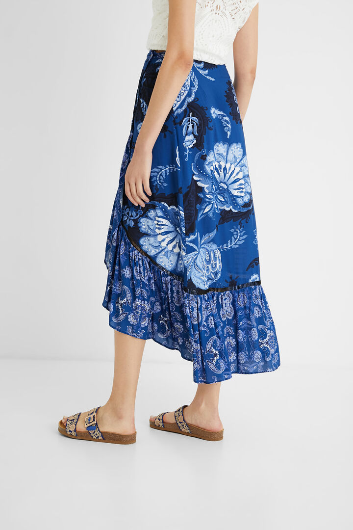 Falda larga volantes paisley | Desigual