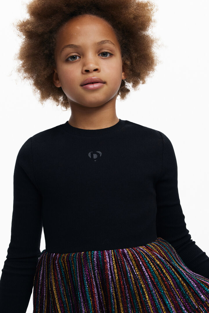 Vestido volantes lúrex | Desigual