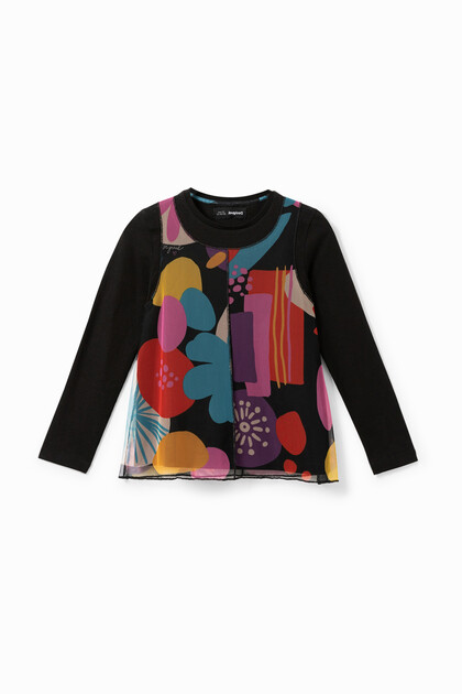 tulle print t shirt
