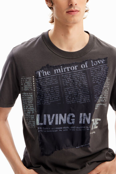 Newspaper patch T-shirt | Desigual