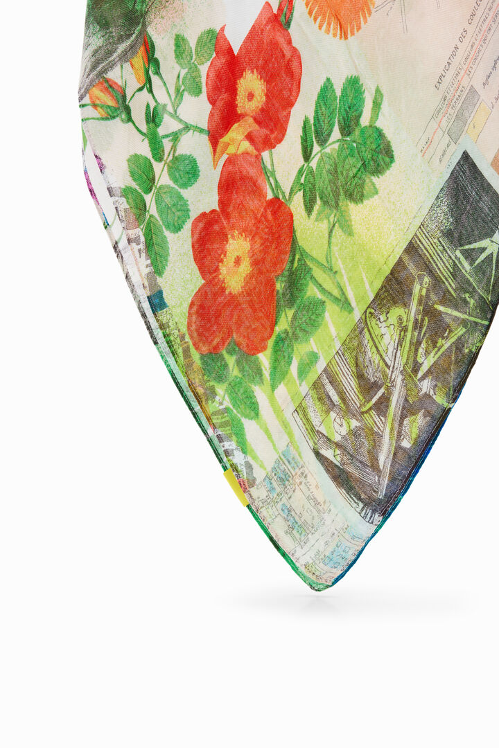 Foulard rectangular mapas collage | Desigual