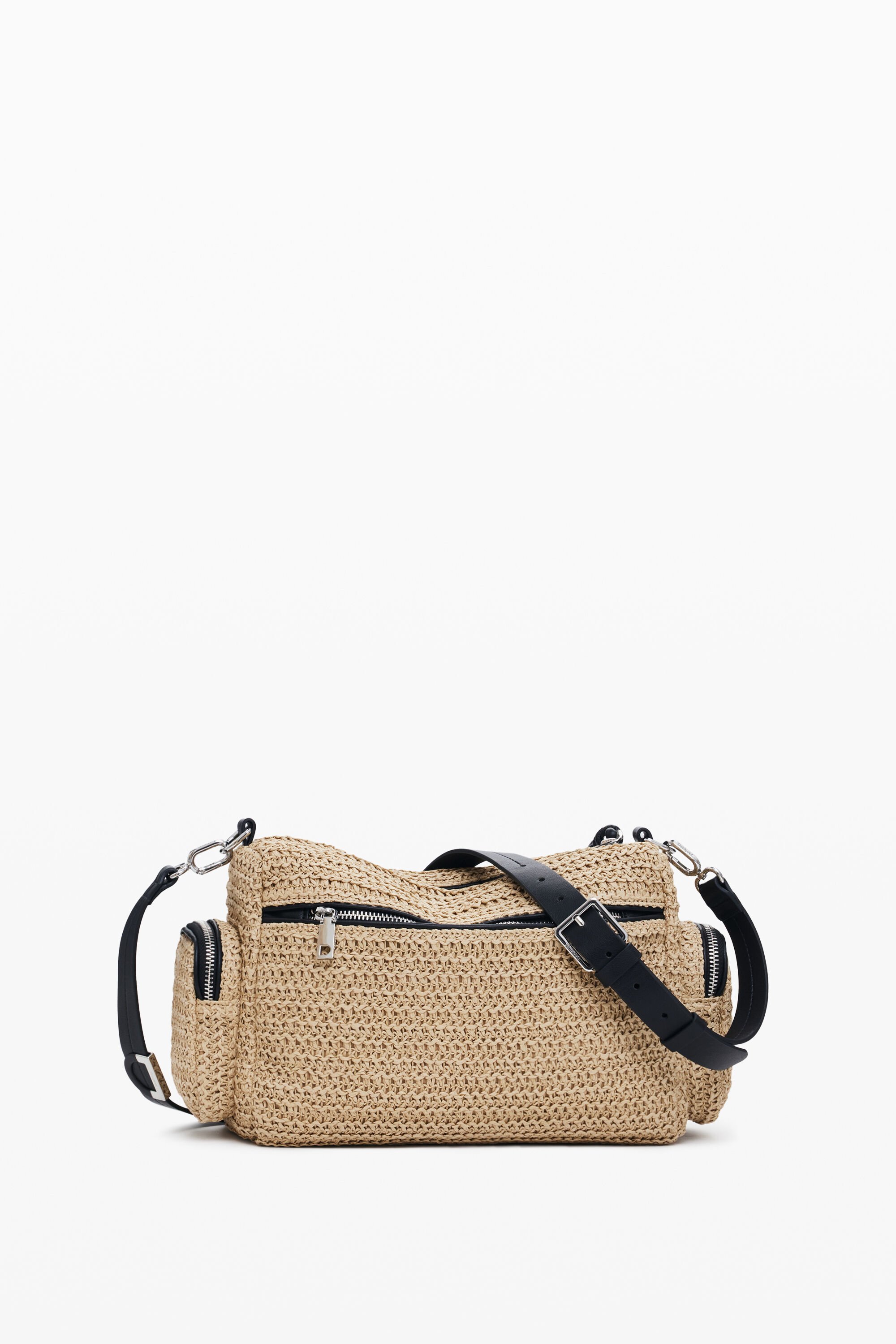 Desigual Small Raffia Bag In White