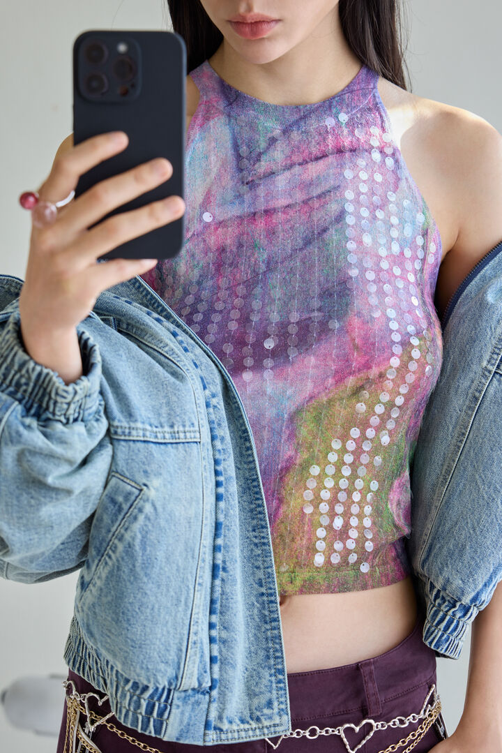 Halter paillette T-shirt | Desigual