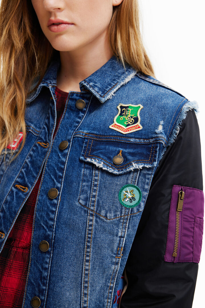 Hybrid denim bomber jacket | Desigual