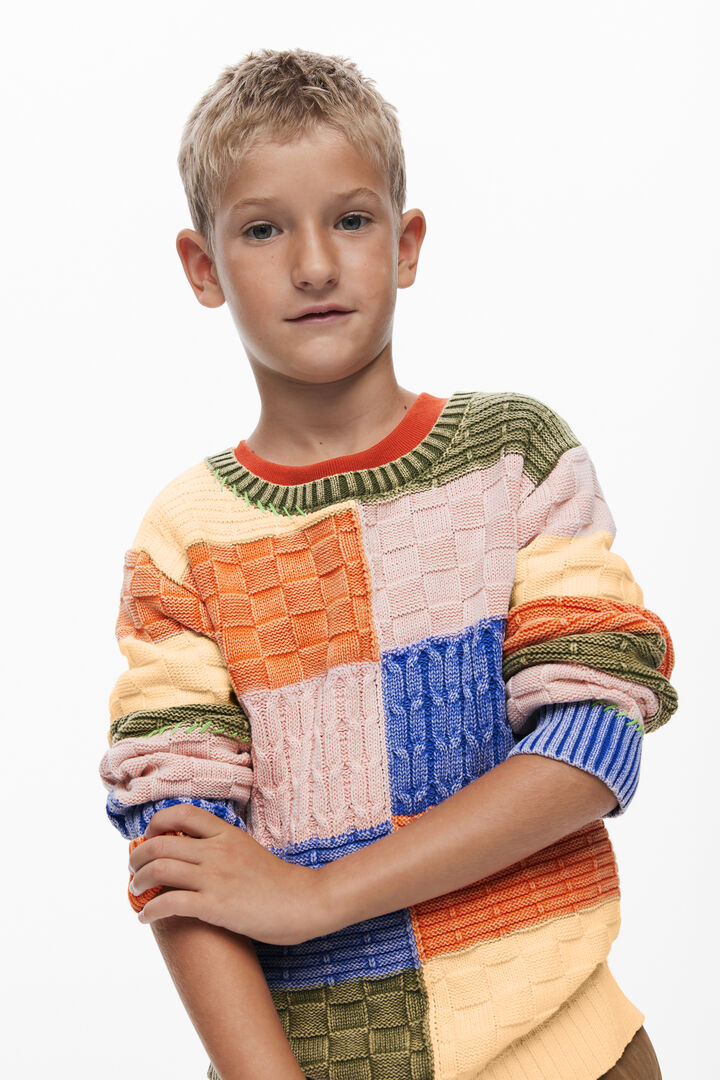 Knit sweater with patches | Desigual