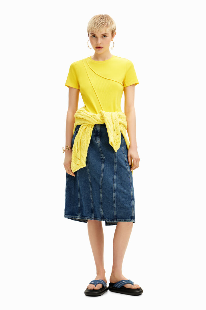 Ribbed patchwork T-shirt | Desigual