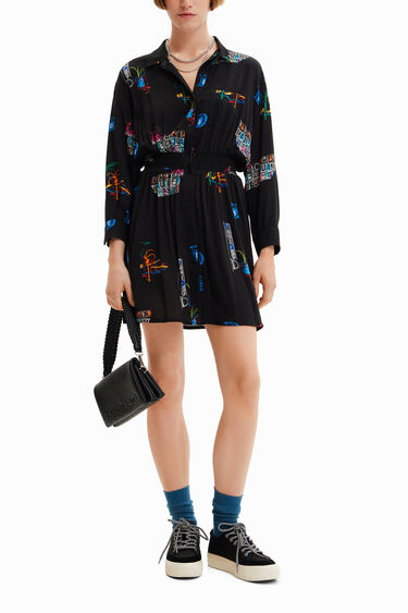 Vestit curt camiser il·lustracions | Desigual