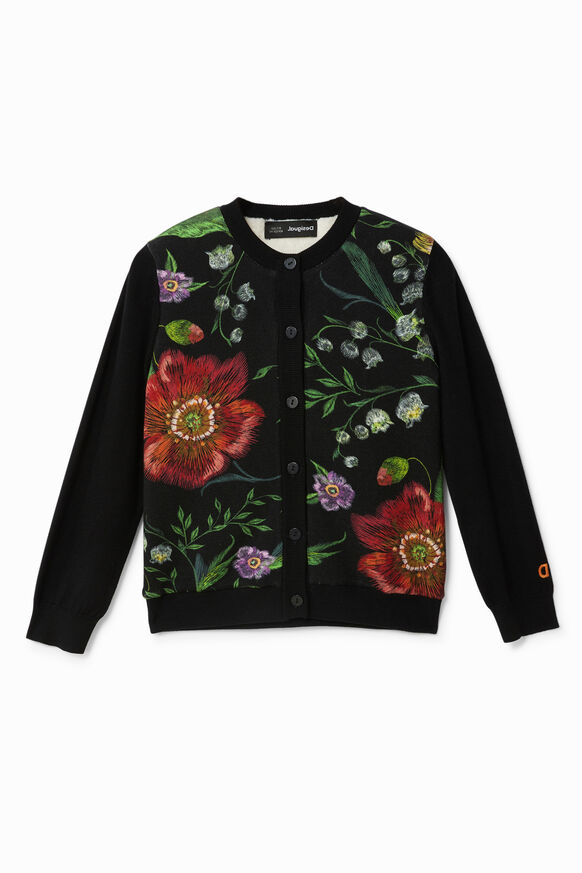 Knit jacket flowers | Desigual