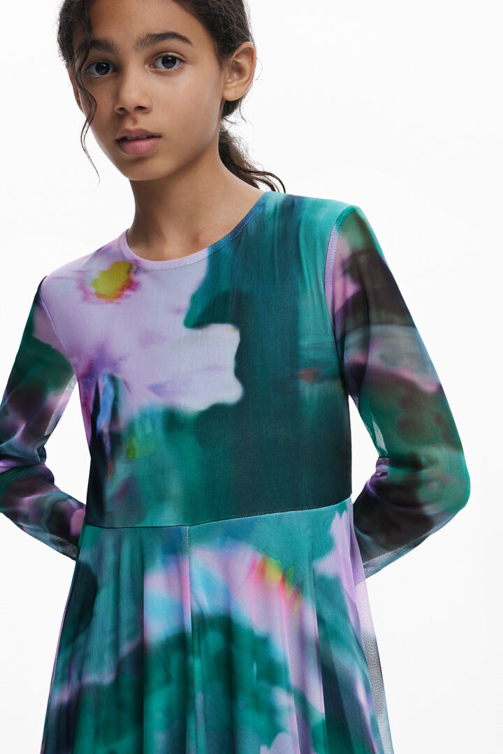 Vestit màniga llarga tul aquarel·la | Desigual