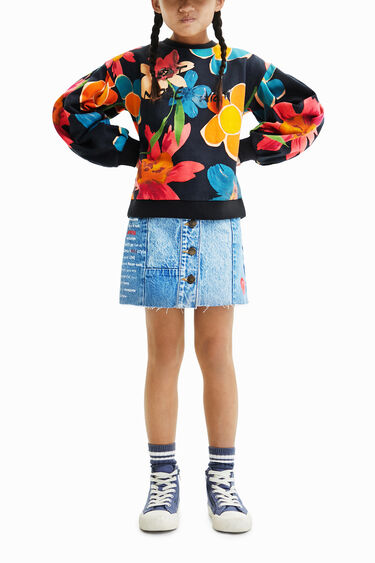 Virágos oversize pulóver | Desigual