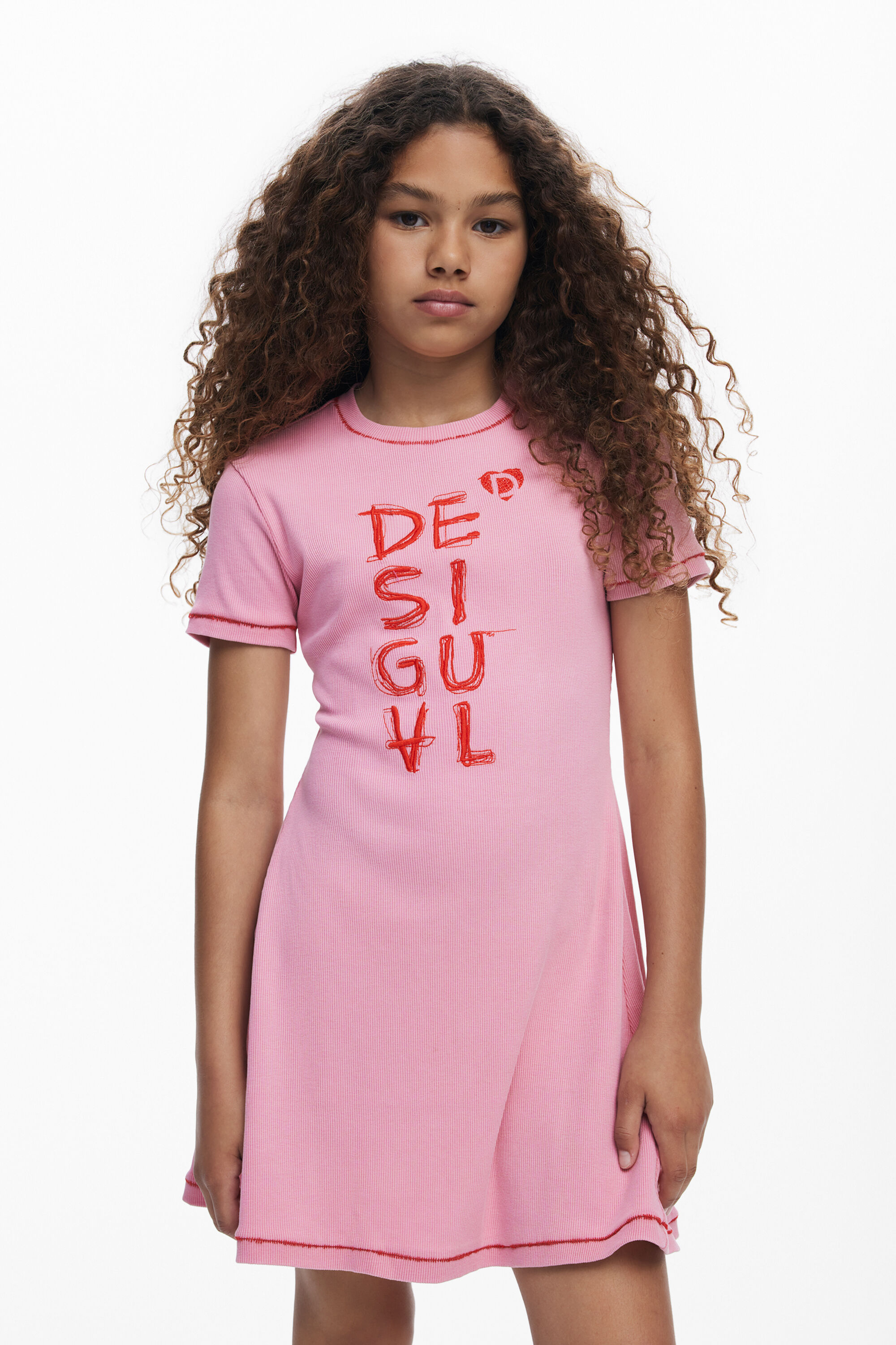 Desigual Kort jurkje logo - RED