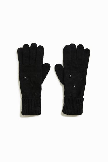 Matching embroidered tricot gloves | Desigual