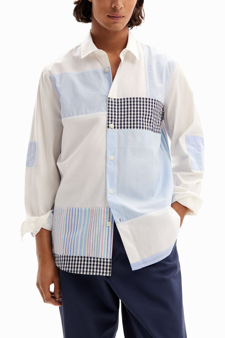 Striped patch shirt. | Desigual