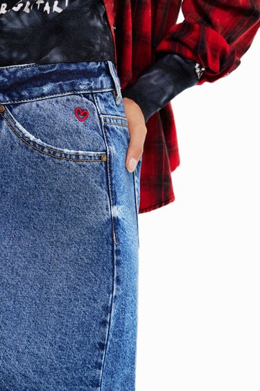 Jeans-Minirock gekreuzter Bund | Desigual