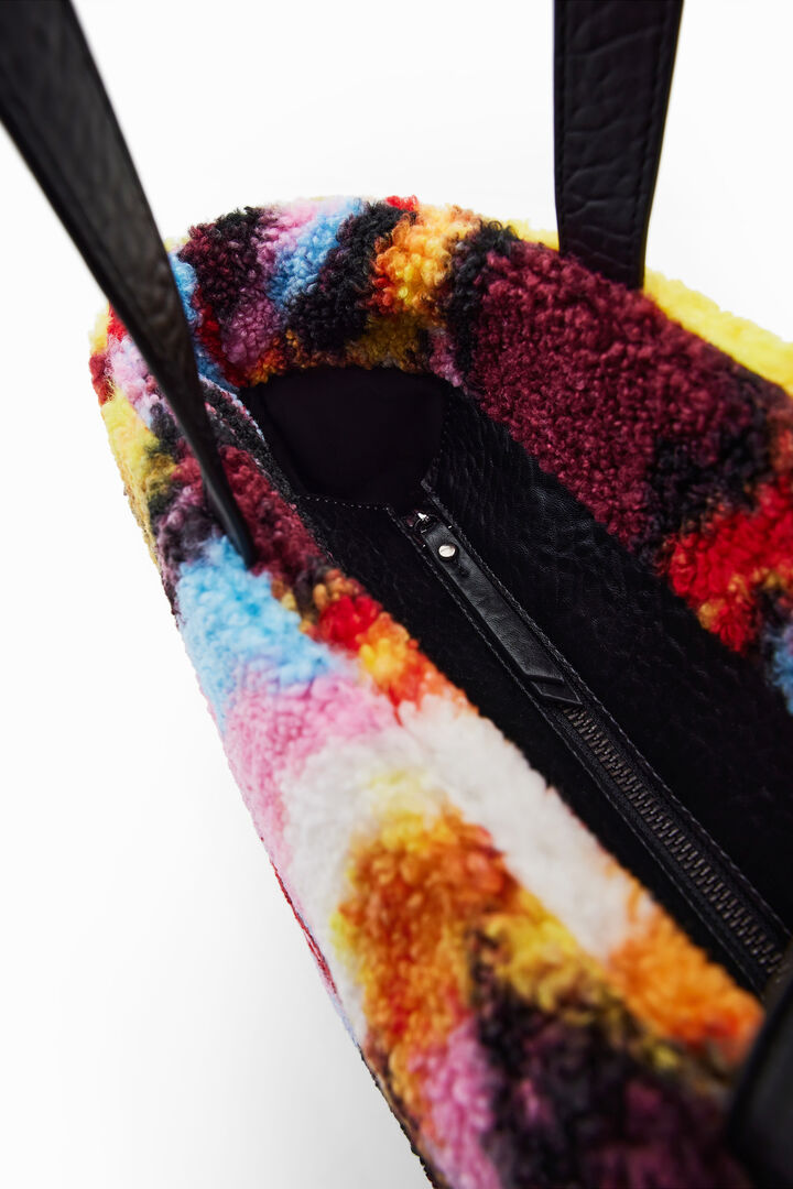 Faux sheepskin maxi shopper bag | Desigual