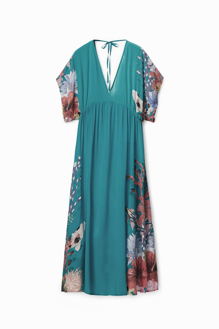 Maxi vestido corales sostenible | Desigual
