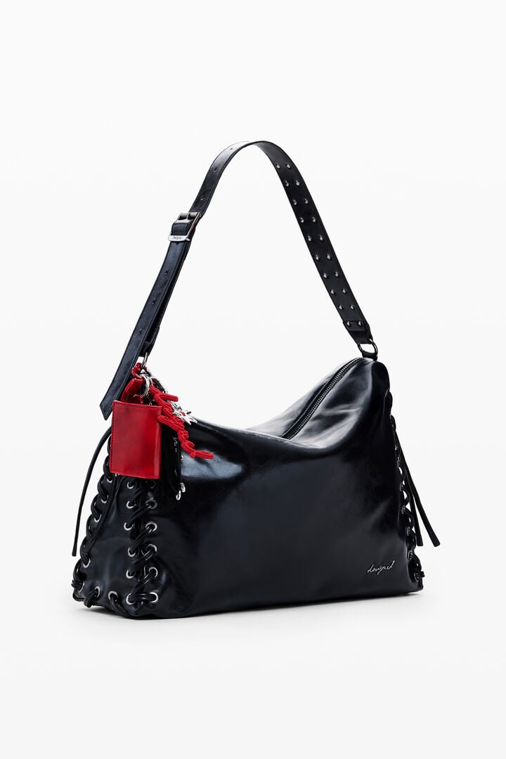 Large shiny braided bag | Desigual