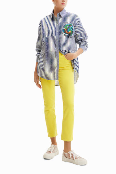 Camicia patch righe illustrazione | Desigual