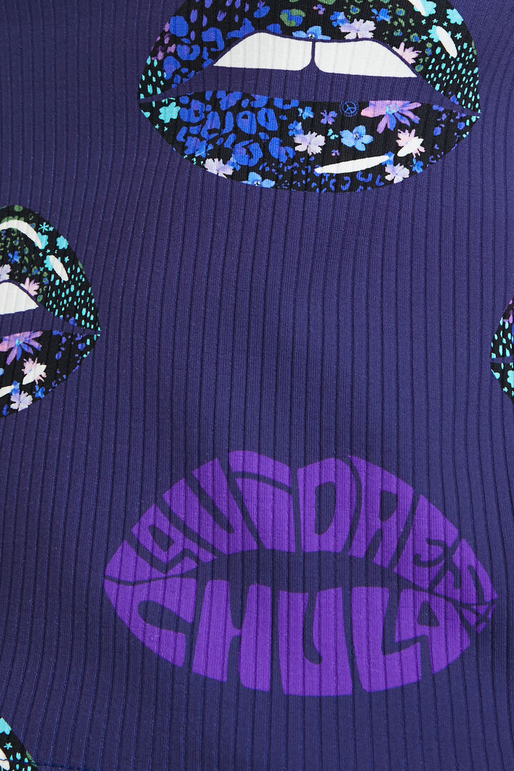 Back neckline ribbed T-shirt | Desigual