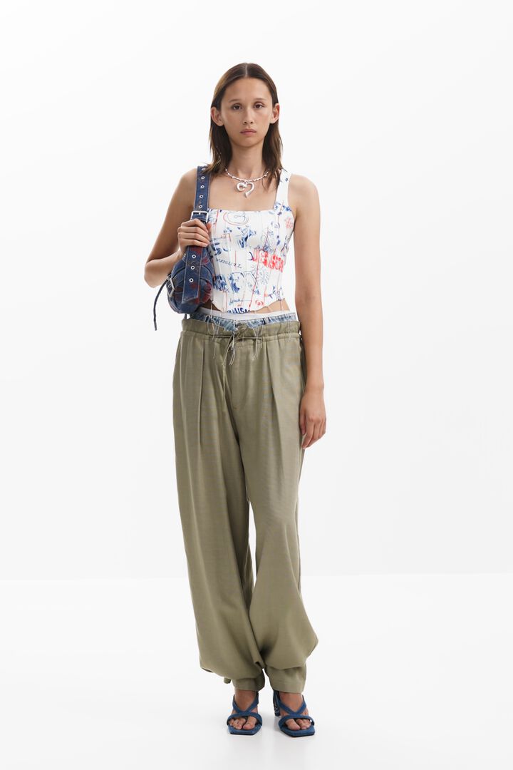 Medium printed denim bag | Desigual