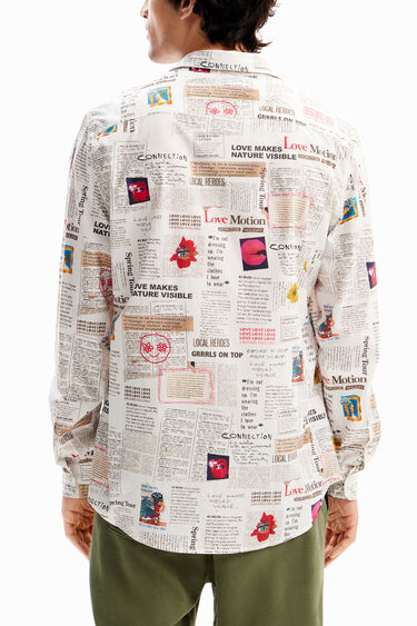 Long-sleeve newspaper shirt | Desigual