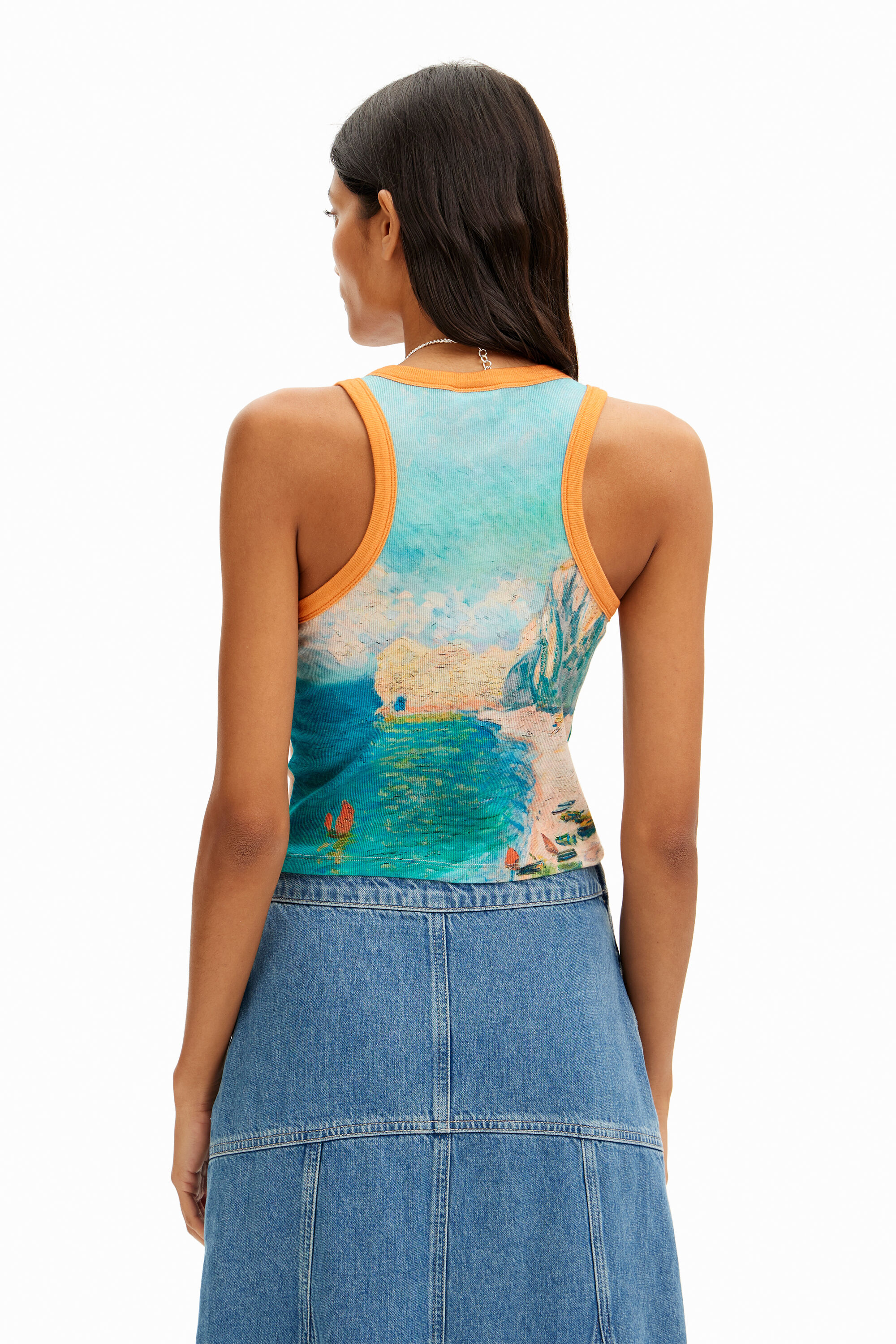 Shop Desigual Arty Landscape T-shirt In Material Finishes