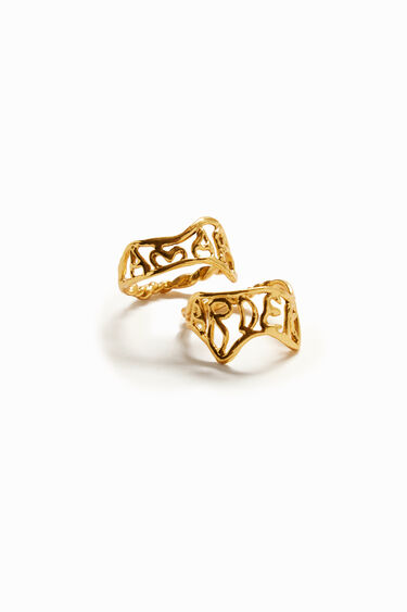 Zalio gold plated message ring | Desigual