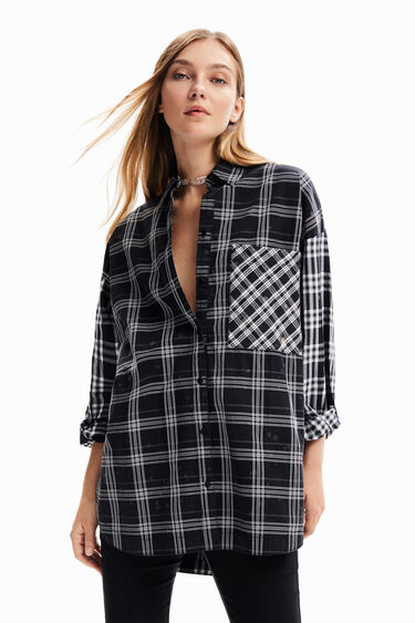 Camisa oversize patch cuadros | Desigual