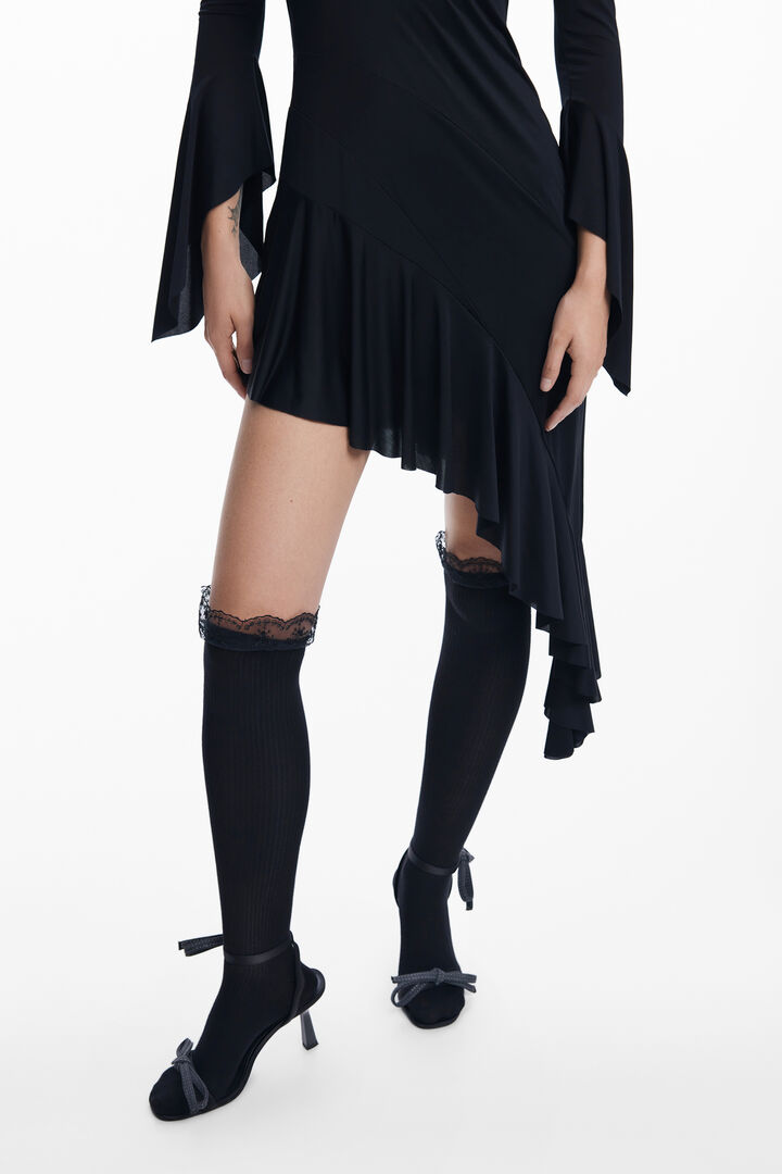 Asymmetric black dress María Escoté | Desigual