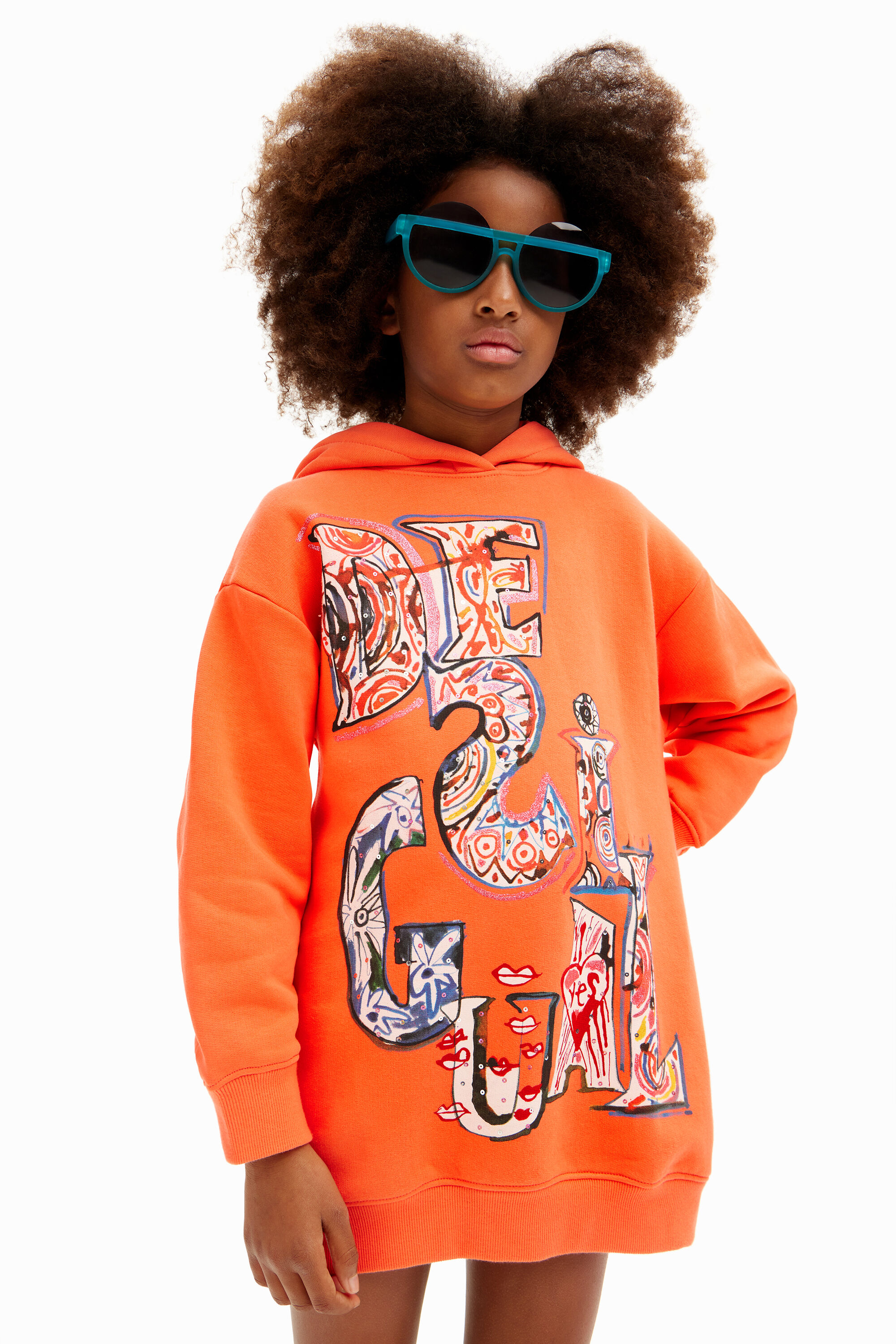 Orange sweatshirt dress discount