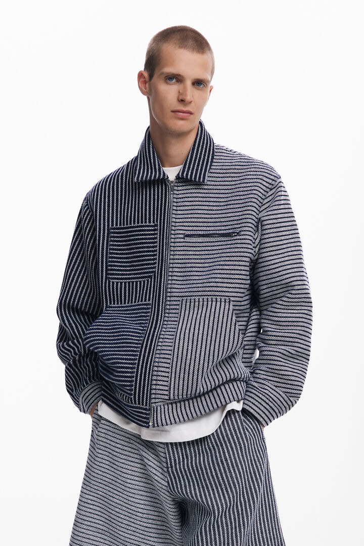 Structured striped jacket