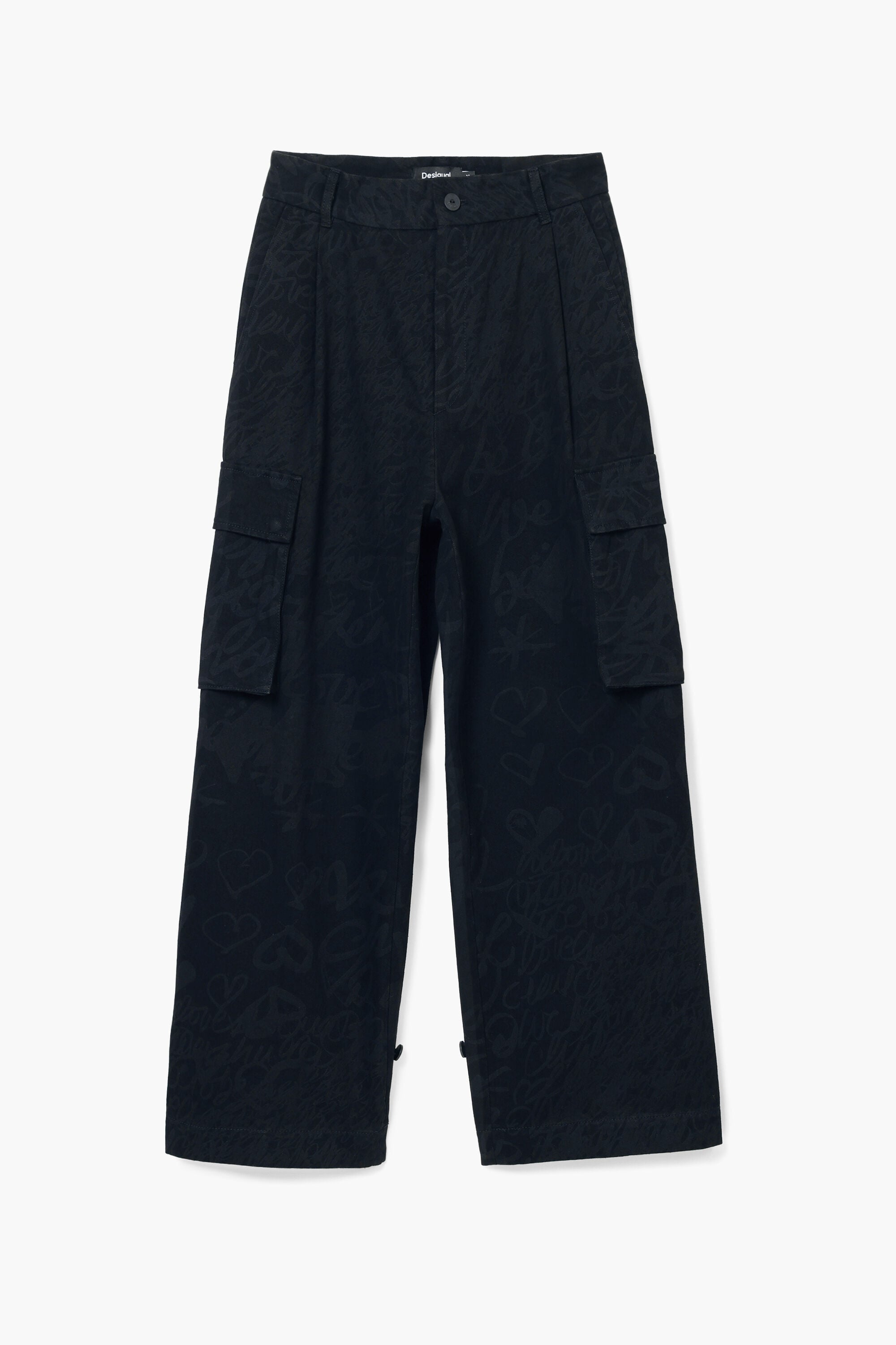 Desigual, Cargo-Hose mit M. Christian Lacroix Print, Baumwolle, Schwarz, XS