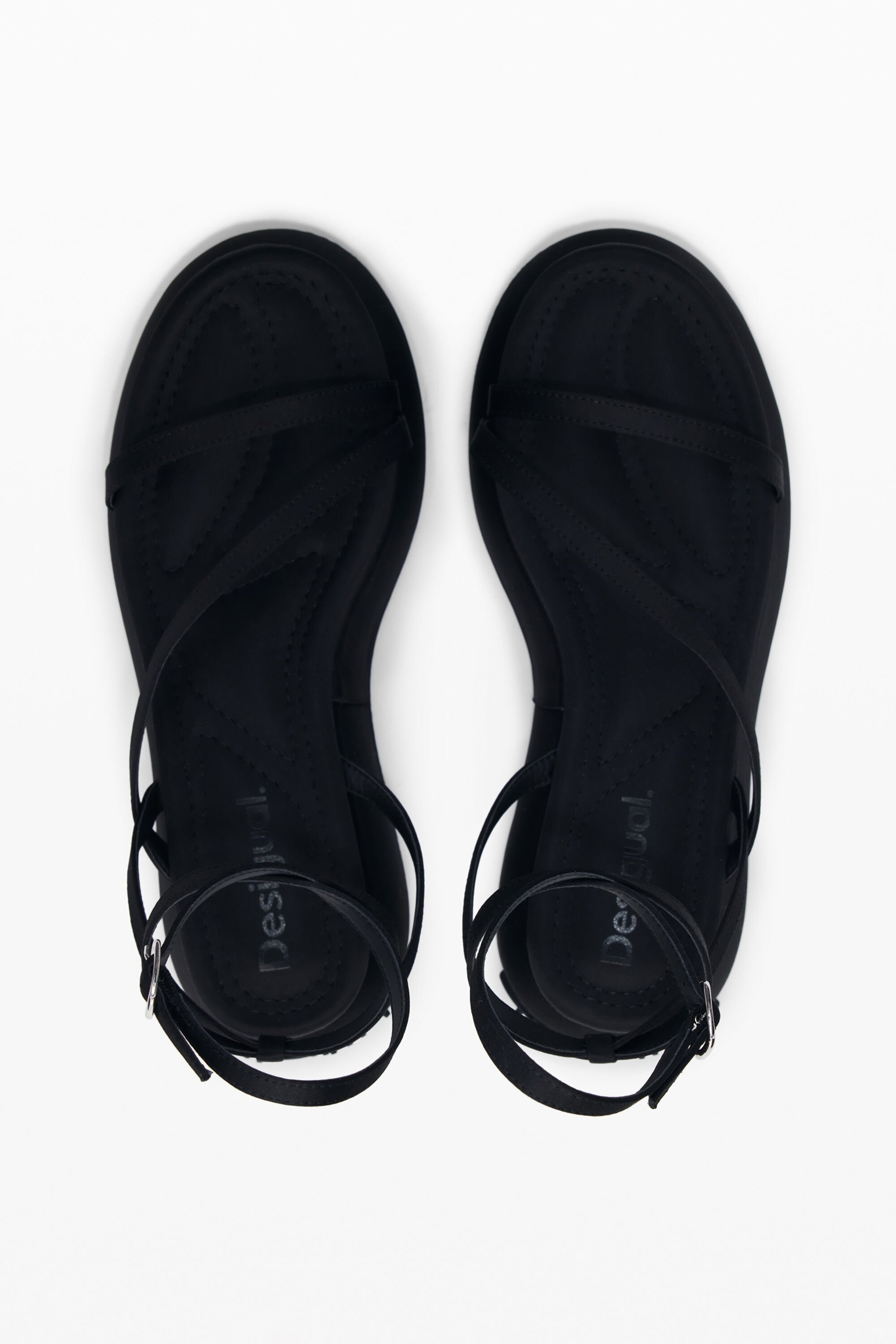 Desigual Platform Strap Sandal In Black