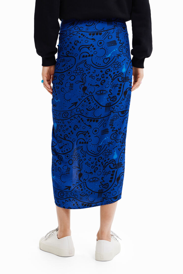 Slim midi slit skirt | Desigual