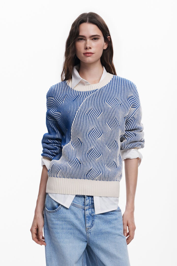 Two-tone knit sweater | Desigual