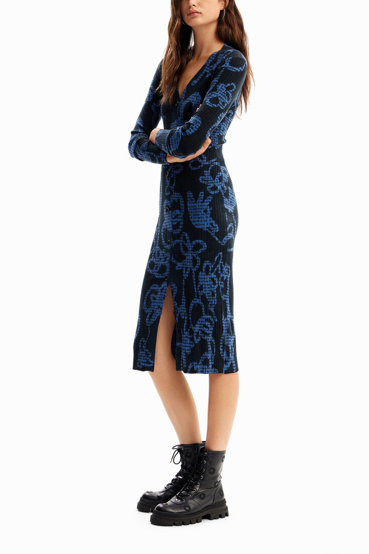 Robe midi maille fleurs | Desigual