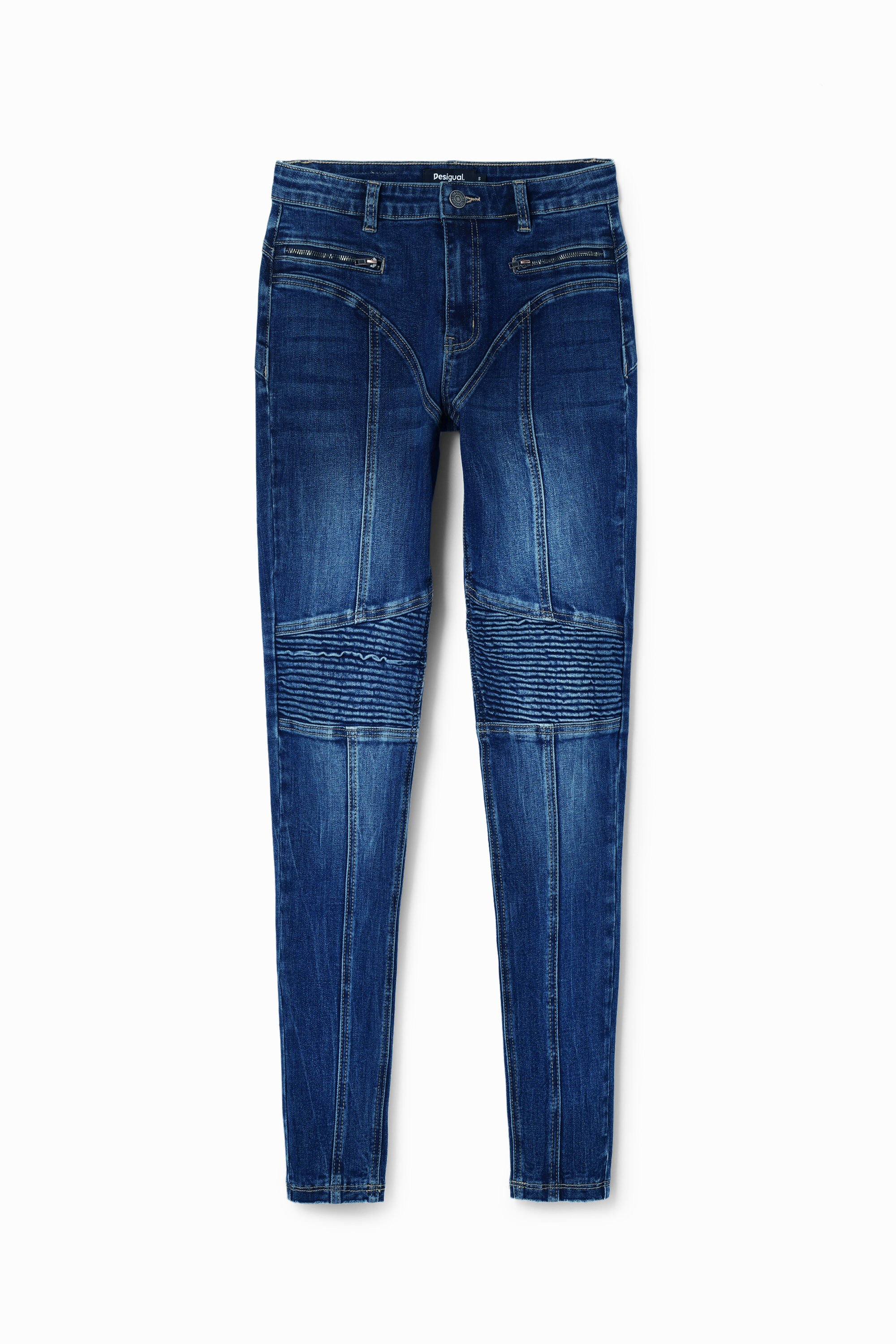 All white biker jeans on sale
