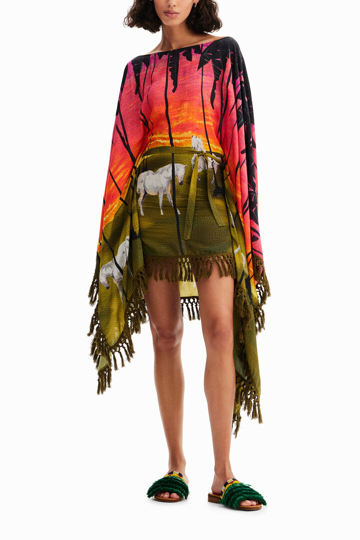 Robe poncho courte Stella Jean | Desigual