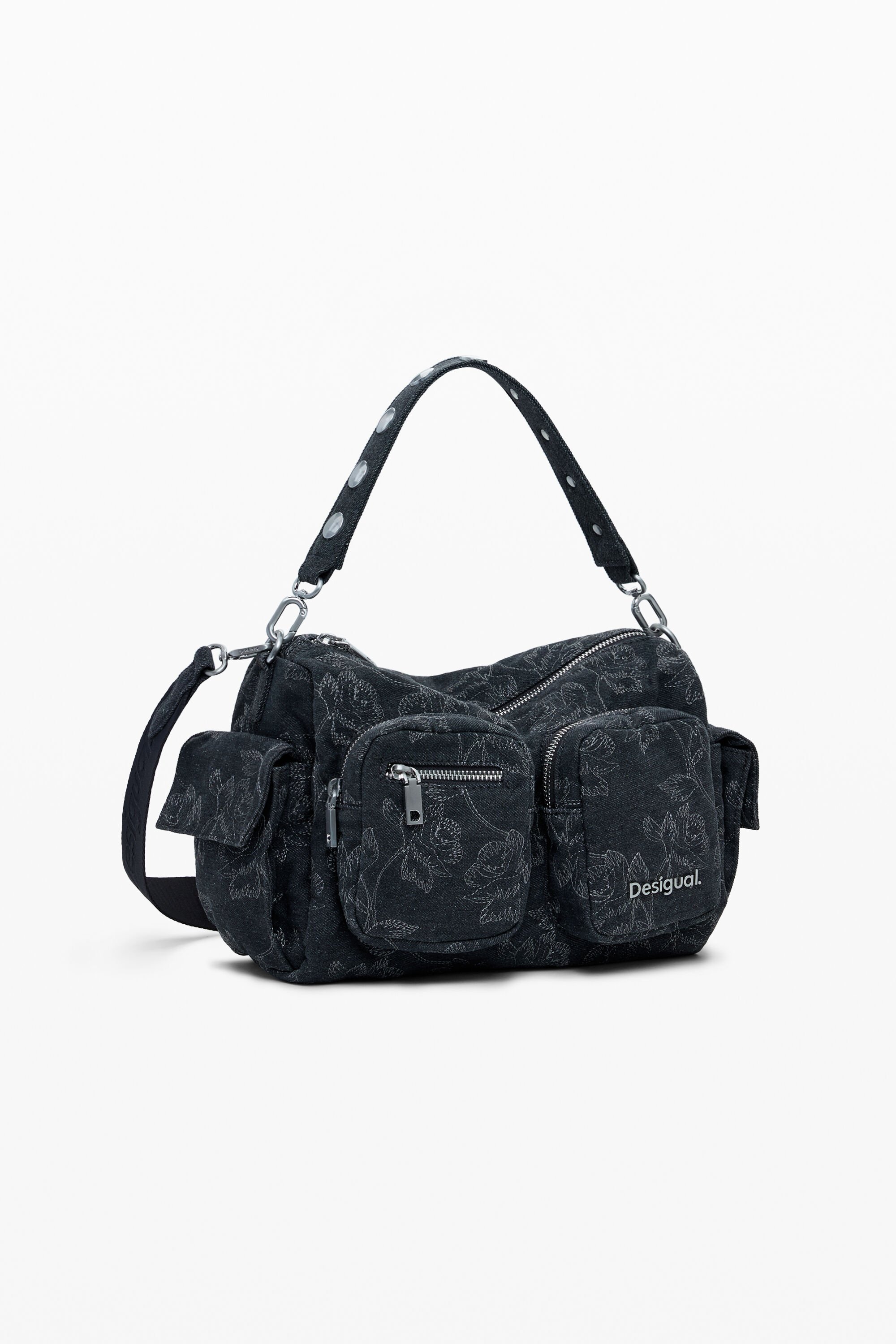 【Desigual】公式完売★入手困難デニムバッグ｜在庫限り販売 デシグアル Desigual グラフィティデニムバッグL （マルチ） -靴