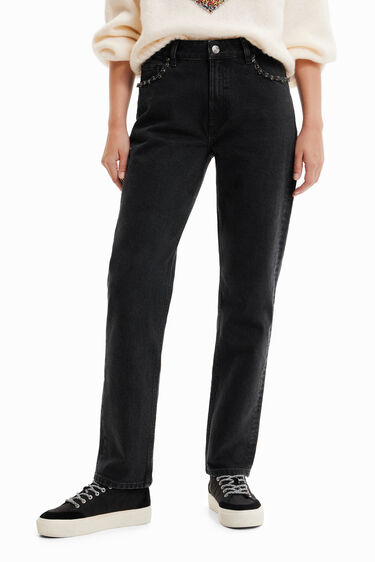 Raven jeans z okrasnimi kamenčki | Desigual