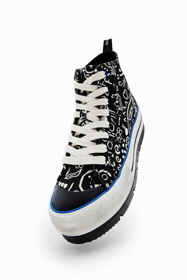 Platform high-top sneakers with illustrations | Desigual