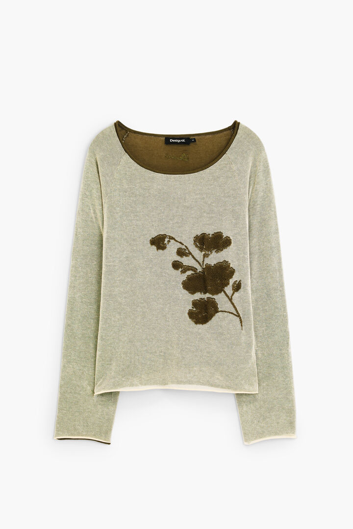 fine knit floral sweater