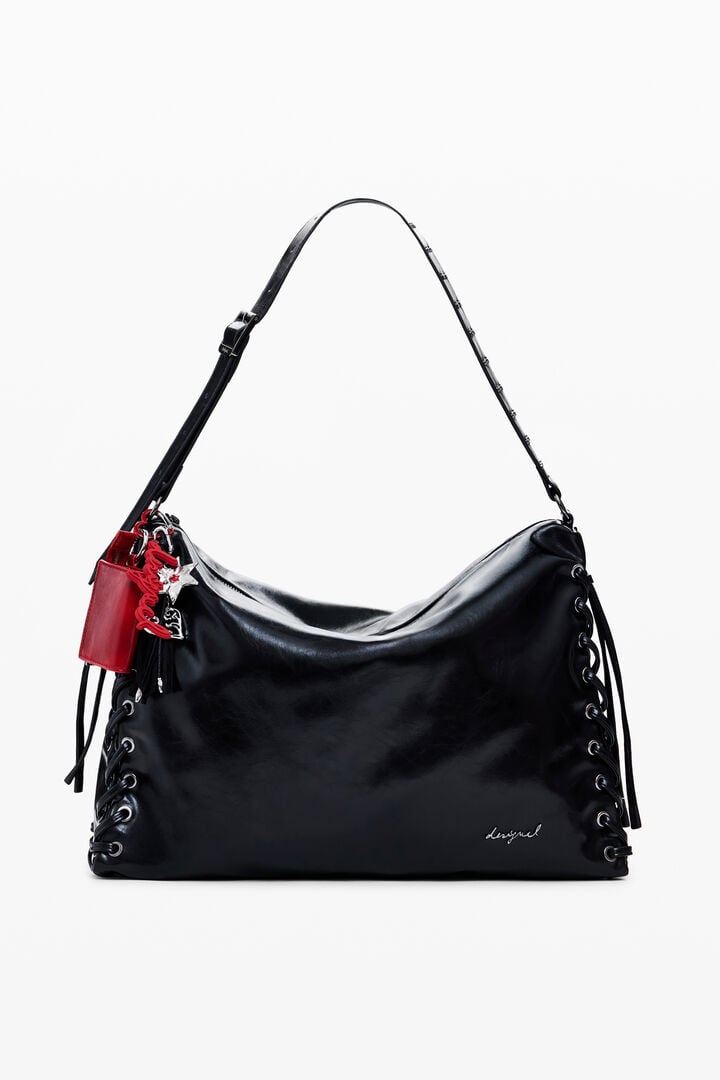 Large shiny woven bag