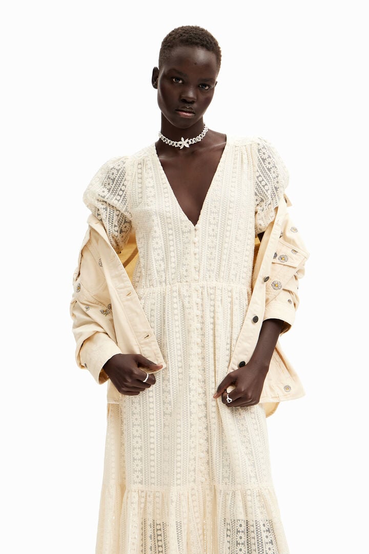 Long embroidered dress | Desigual