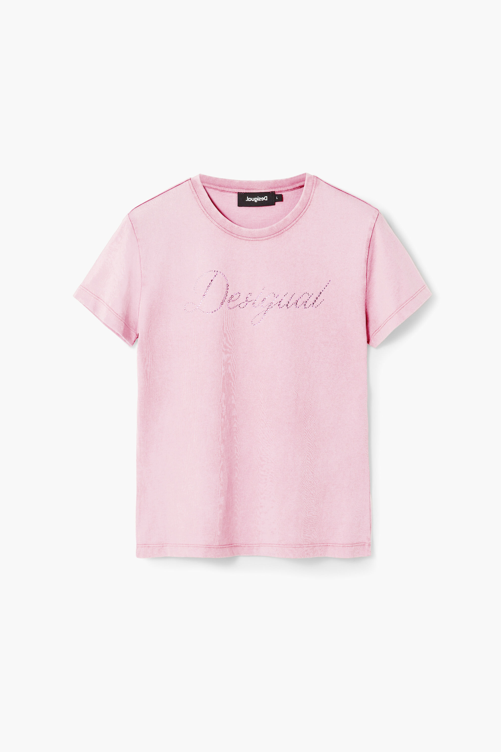 Desigual, T-Shirt Slim Fit Strass, Baumwolle, Rot, XS